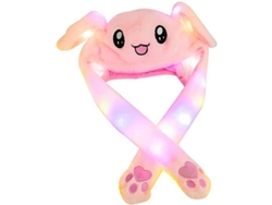 Gorro De Peluche Con Orejas Brillantes Y Móviles. Gorro Elástico Y Adorable - Rosa (1 Unidad)