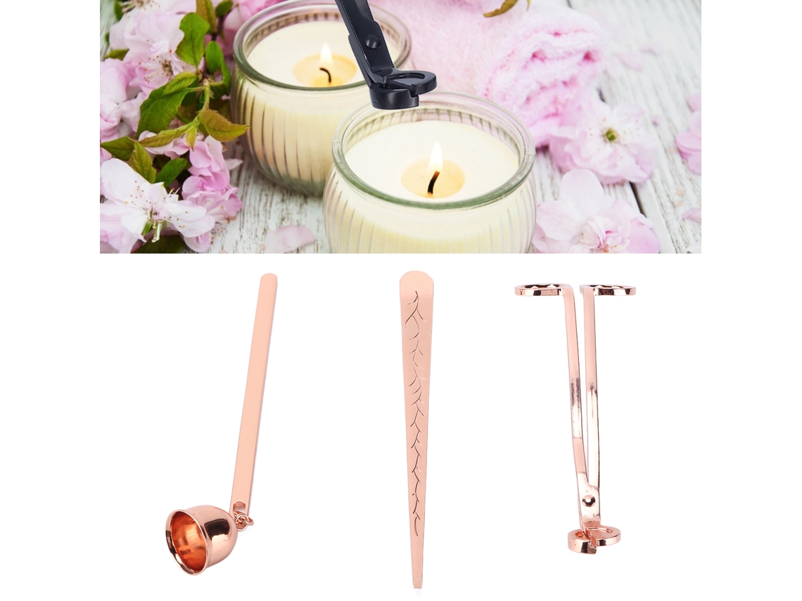 3 Piezas De Accesorios Para Velas: Tijeras, Espátula Y Apagavelas - Decorativos, Prácticos Y Duraderos.
