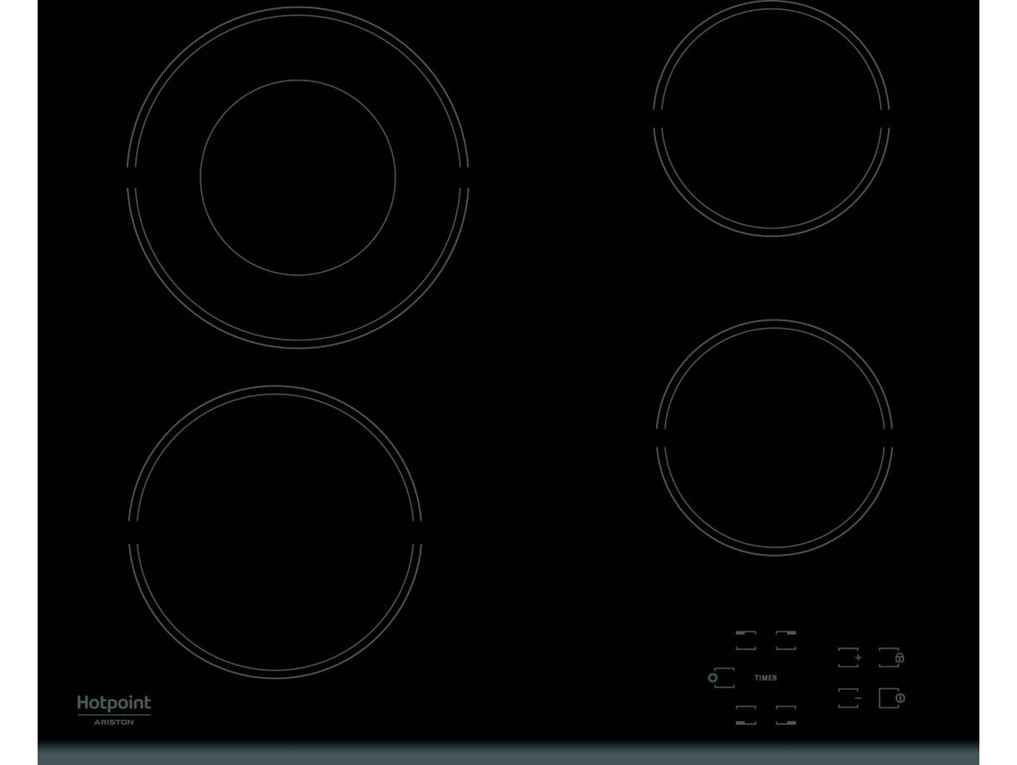 Placa de Vitrocerámica HOTPOINT HR 632 B (Eléctrica - 59 cm - Negro)