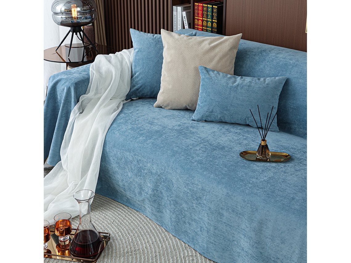 Funda de asiento de sofá antideslizante Protector de cojín de sofá -azul-180x230CM LUUCOZK