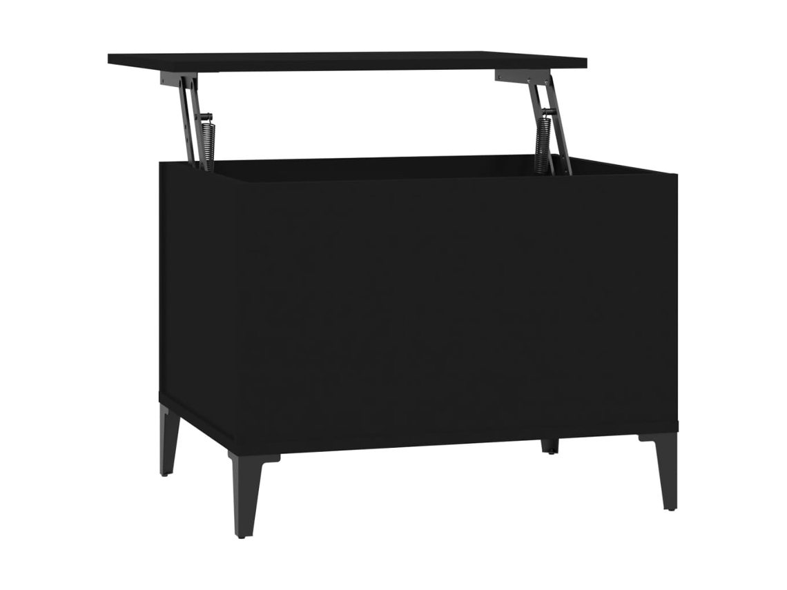 Mesa de centro elevable, diseño moderno, 60 x 44,5 x 45 cm, madera industrializada negra y metal, Dec039700