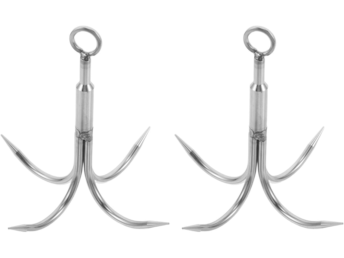 Juego de 2 mosquetones de acero SFUSHOS para escalada y embarcaciones inflables.