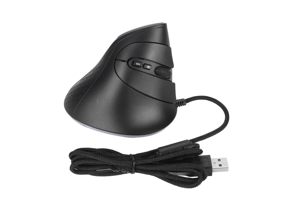 Mouse Vertical Com Fio Ergonômico Rgb 7 Botões Programáveis Dpi Ajustável 7200 Usb Para Jogos