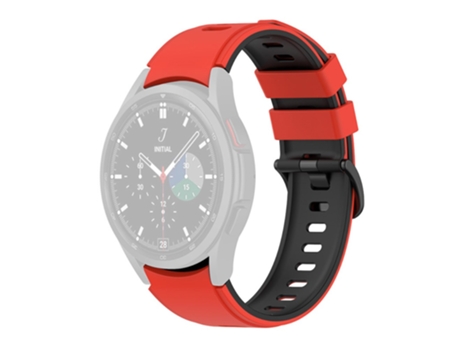 Correa de Silicona bicolor para Samsung Galaxy Watch 5 40mm/44mm/Watch 5 Pro 45mm/Watch4 40mm/44mm/Watch4 Classic 42mm/46mm/Watch3 41mm - rojo/negro