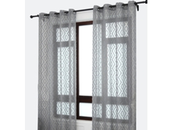 Cortina bordada rombos relieve 140 x 260 cm Blanco gris - Individual
