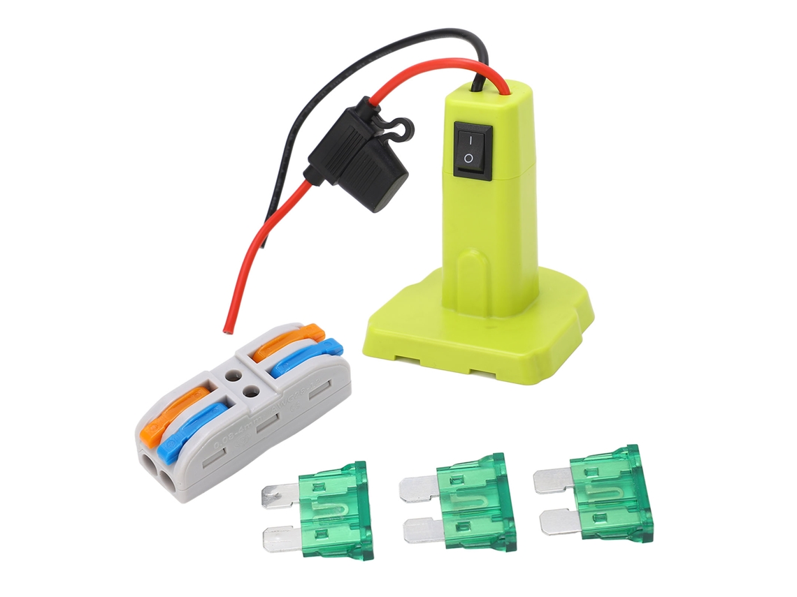 Adaptador De Corriente Con Fusibles Y Terminales De Cable Para Batería Ryobi P102 P103 P104 P105 P107 P108 P109 De 18 V