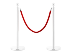 Cuerda Para Poste De Control De Masas Terciopelo Rojo Plateado