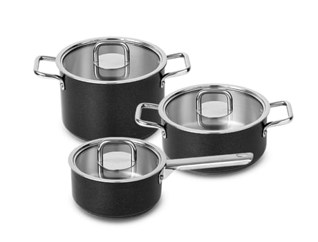 BATERÍA DE COCINA 3 PEÇAS Comfort Glass Black