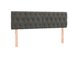 Juego de 2 cabeceros de cama de terciopelo gris oscuro MAISON EXCLUSIVE (72x7x78 cm)