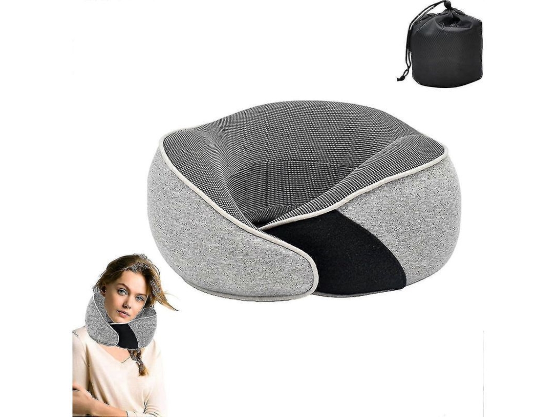 Travesseiro cervical de viagem Fasst Plus com espuma viscoelástica leve e portátil para aviões e viagens.