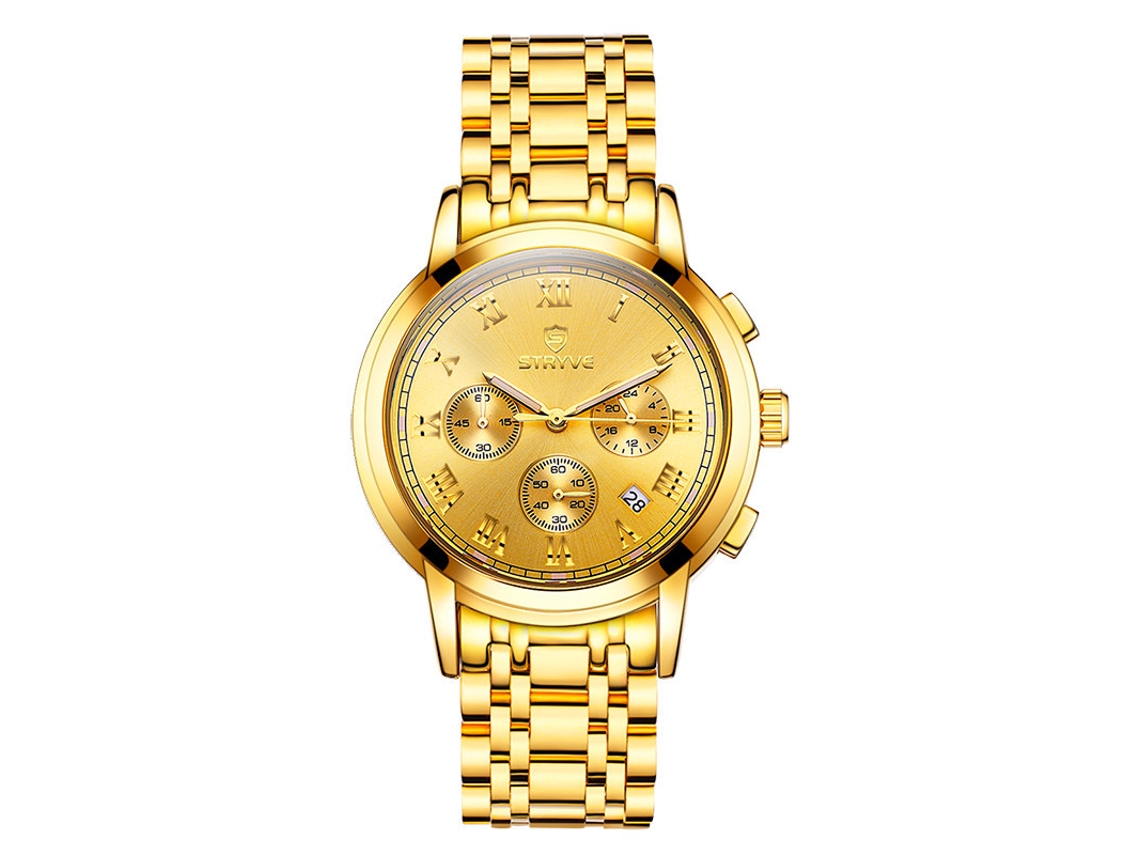 Reloj De Negocios Para Hombre (dorado), Seis Manecillas, Calendario, Multifuncional.
