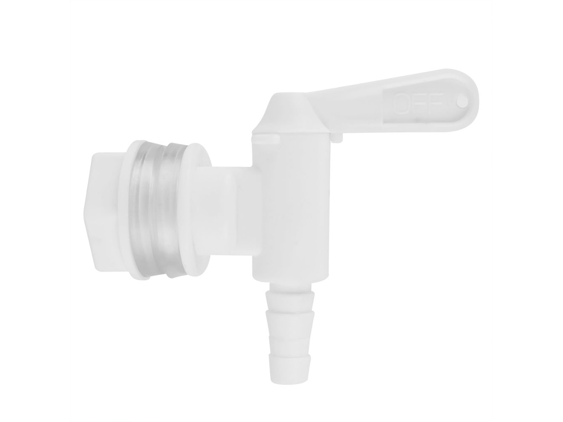 Llave de grifo de plástico blanco de 3/8" para cubo de elaboración casera