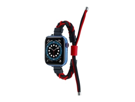 Correa de nailon para reloj inteligente con cable trenzado de silicona para Apple Watch Ultra 2 de 49 mm (negro rojo)