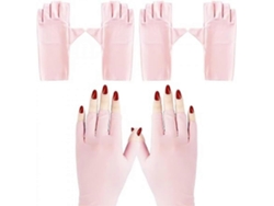 2 pares de guantes UV para manicura, guantes para lámpara de uñas de gel, guantes anti-UV que protegen las manos de la luz UV GOKOCO