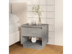 Mesa de Cabeceira LOVELY HOME Mesinha 45X34X44 Cm Contraplacado Cinzento-Cimento