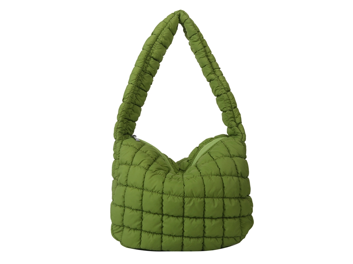Bolsa De Axila Cloud Puff Para Mujer, De Gran Capacidad, Ligera, De Poliéster, Color Verde Claro.