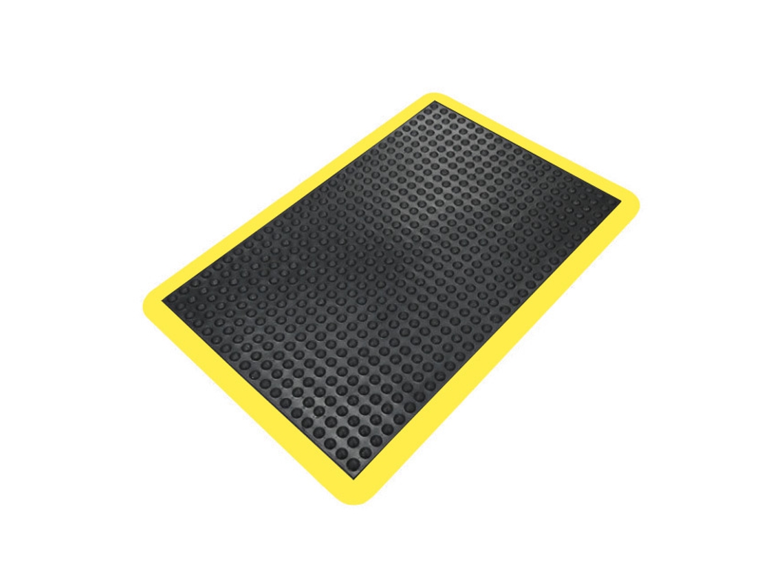 Alfombra de taller ergonómica - Alfombra antifatiga - Con borde amarillo - 60x90 cm