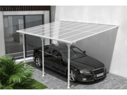 Cazeboo Pérgola Cubierta para Terraza de Aluminio Premium, blanco 4,5x3 m KLEO