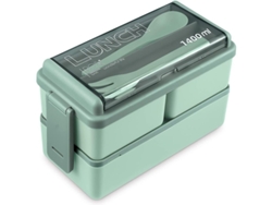 Fiambrera Para Adultos Con Compartimentos Extraíbles, Apta Para Microondas - Verde