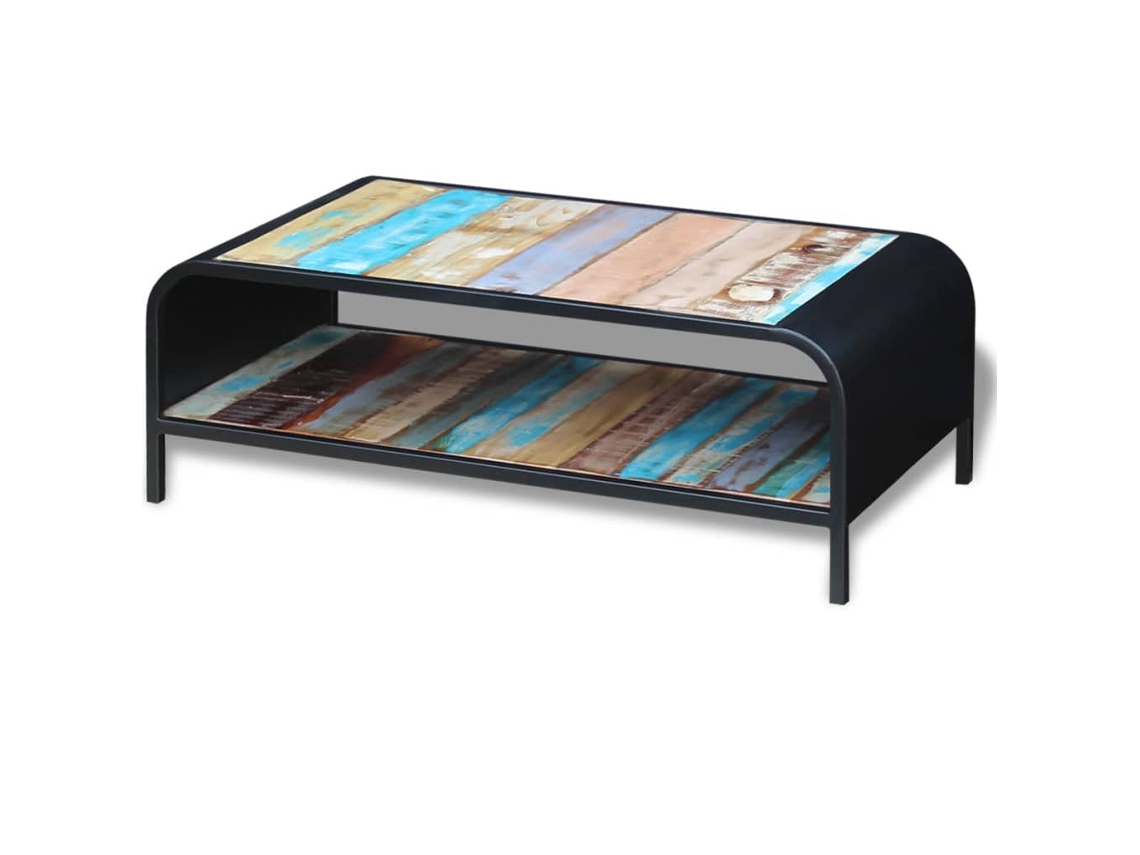 Mesa de Centro de Apoyo en Madera Reciclada Maciza