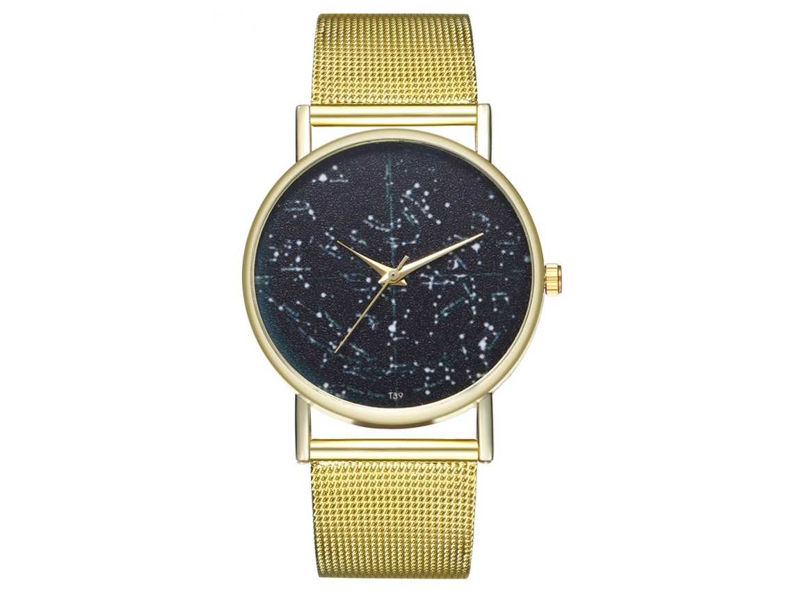 Reloj De Pulsera De Quartzo Con Correa De Malla Moderna Para Mujer Y Hombre