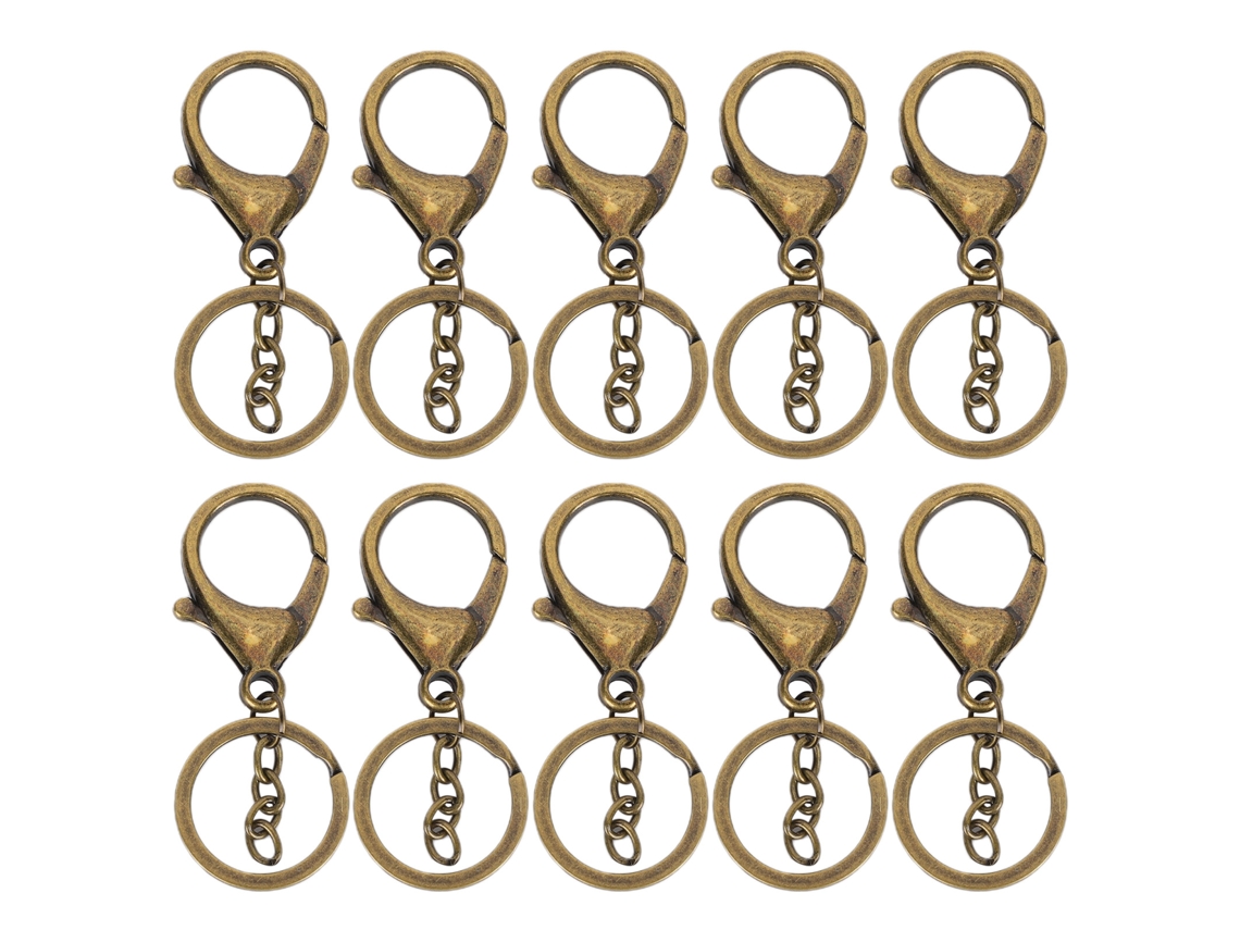 10pcs Corrente de Chave Bronze Antigo Retrô Gancho Lagosta Acessório de Bolsa Durável