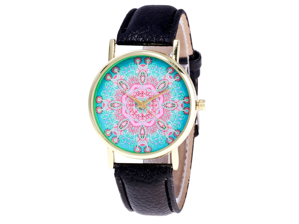 Reloj De Pulsera De Moda Para Mujer En Piel Sintética Con Movimiento De Cuarzo Sencillo, Color Negro.