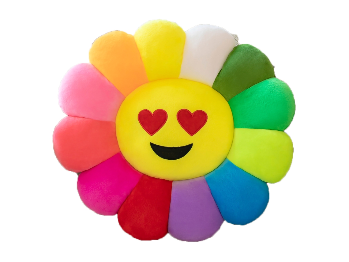 Cojín de tela con diseño de girasol colorido para sofá de oficina. Otros.