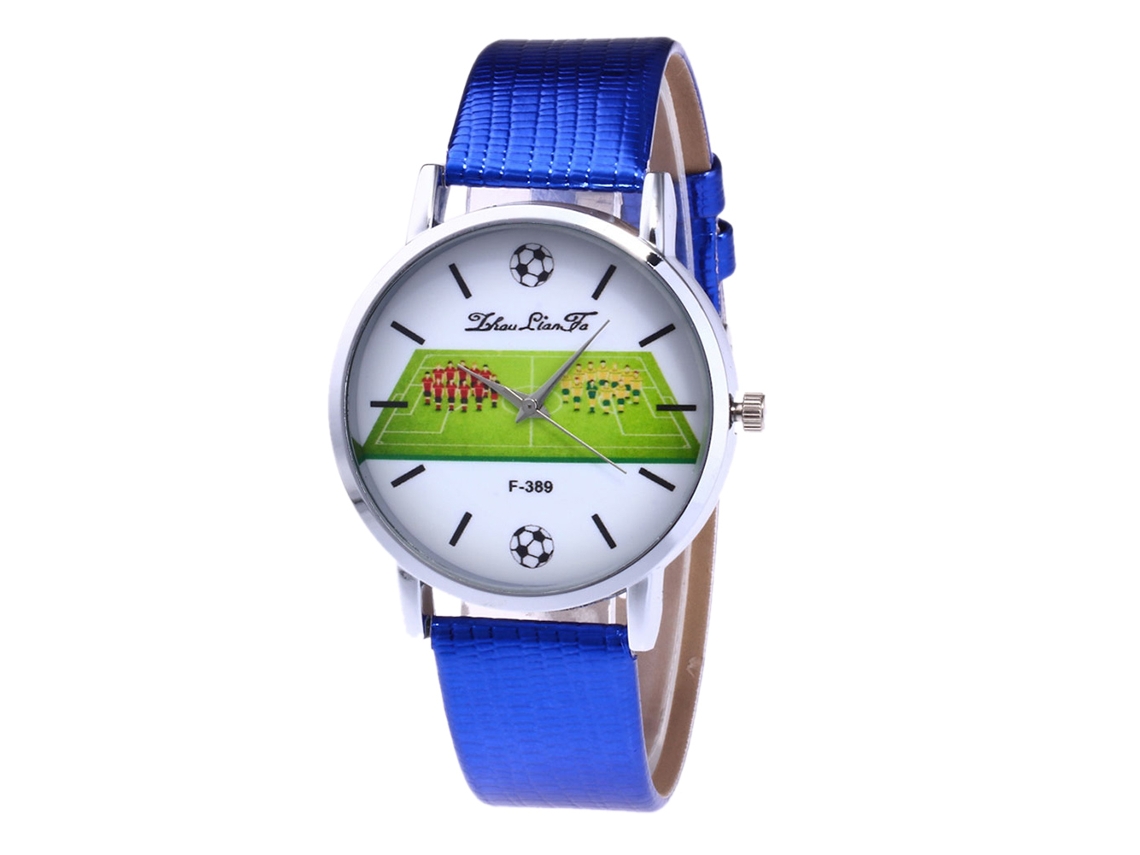 Reloj De Cuarzo Para Mujer Zhoulianfa London Con Correa De Cuero Azul F-389