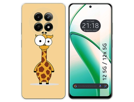 Funda Diseño Jirafa para Realme 12 5G 12X 5G TUMUNDOSMARTPHONE Silicona Multicolor
