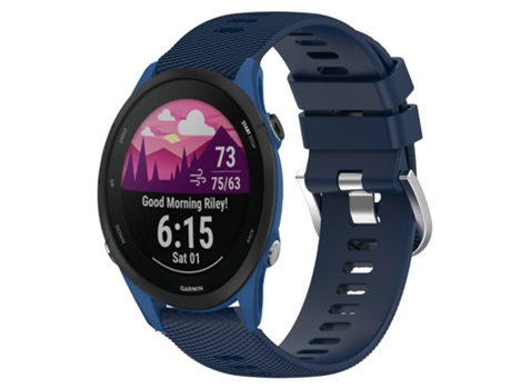 Correa Smartwatch para Garmin Forerunner 255S 18mm Silicona Color Sólido (Azul Medianoche)