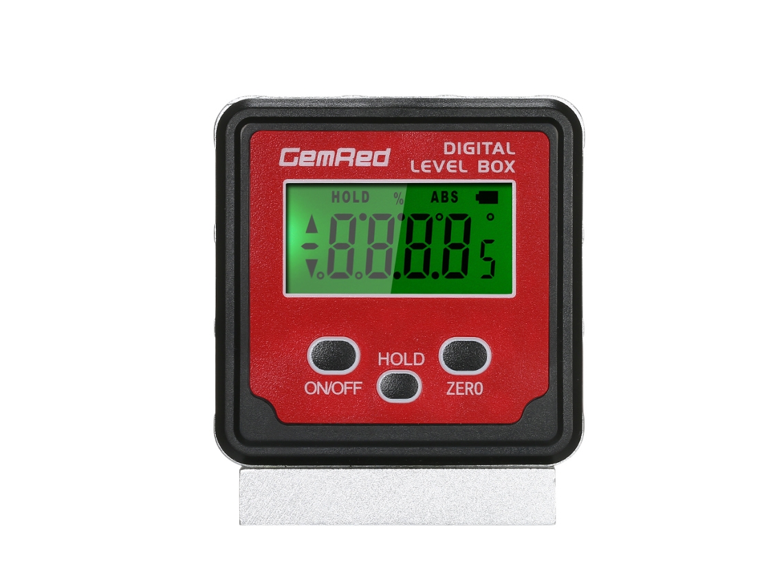 Nivel Digital Gemred Con Inclinómetro, Base Magnética Y Medidor De Ángulo Lcd Retroiluminado.