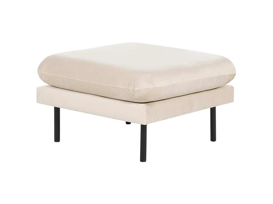 Otomana BELIANI Vinterbro de Terciopelo Beige 70x70x44