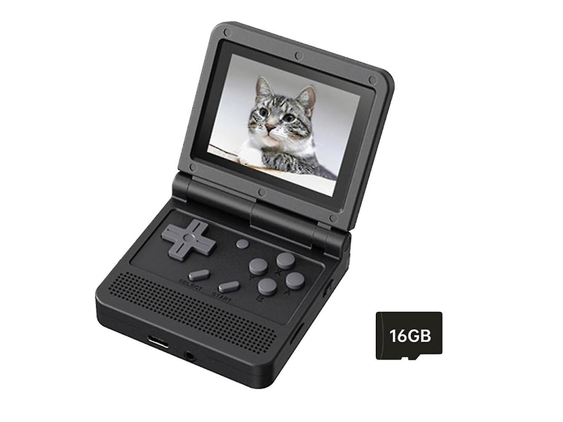 Consola De Juegos Retro V90 De 16 Gb, Pantalla Ips De 3 Pulgadas, Reproductor De Juegos Portátil De Código Abierto, Miniconsolas Portátiles Negras