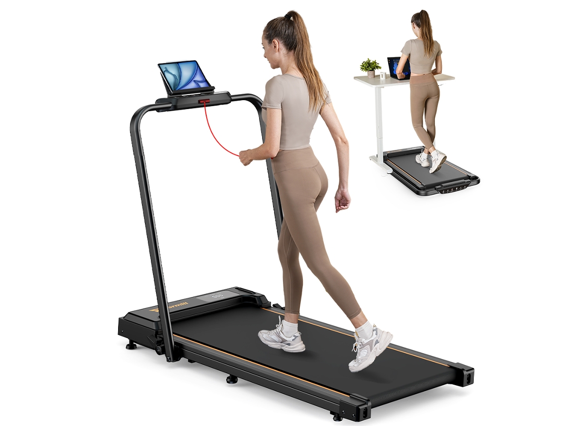 Cinta De Correr Formill Ft51 2 En 1 Con Plataforma Para Caminar Y Pasamanos, Motor De 2.5 Hp, Capacidad De 120 Kg, Plegable Para La Oficina En Casa