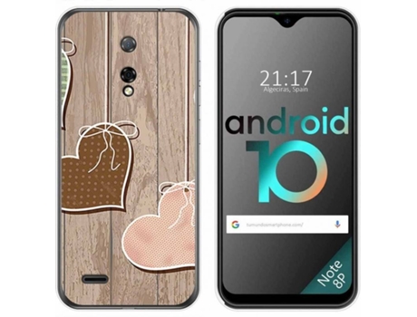 Carcasa Ulefone Armor Note 8P TUMUNDOSMARTPHONE Corazones Madera Multicolor