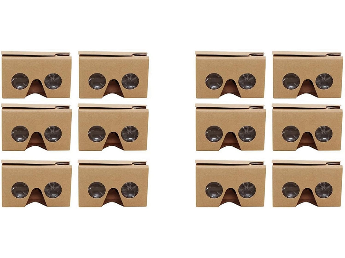 Juego de 12 gafas 3D para Cardboard V2 VR, compatibles con smartphones de 4,5 a 6 pulgadas, incluye diadema. SFUSHOS
