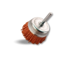 Pincel Metálico Rotativo 75mm Mango 6mm Grano 80 Nylon Abrasivo Para Lijar Desoxidar Pulir