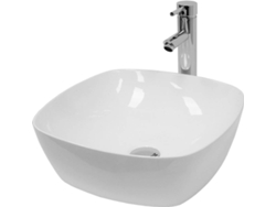 Lavabo ECD Redondo Cerámica (Blanco - 40.5 x 40.5 x 14 cm)
