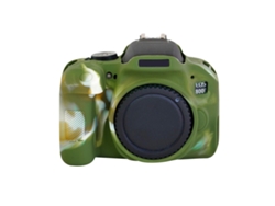 Funda protectora de silicona suave para Canon Eos 800d camuflaje verde Zruxe