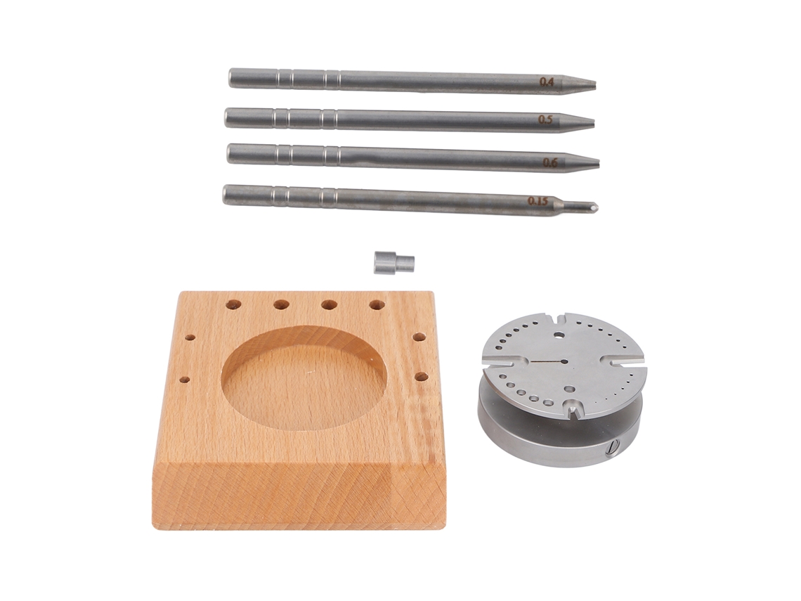 Soporte para reloj de equilibrio con base de madera y accesorios