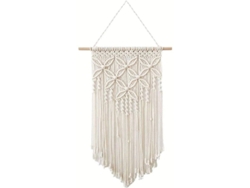 Tapiz De Macramé Para Pared, Tejido A Mano, Decoración Para El Hogar, Interior/exterior (rectangular Blanco)