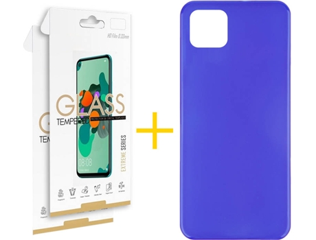 Kit Funda + 2 Protectores de Pantalla Samsung Galaxy A22 5G SKYHE Liso (Azul)