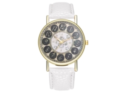 Reloj De Pulsera Analógico Con Correa De Poliuretano, Movimiento De Cuarzo, Esfera De 40 Mm (blanco)
