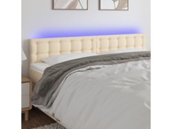 Cabecero Con Led De Tela Color Crema 180x5x78/88 Cm