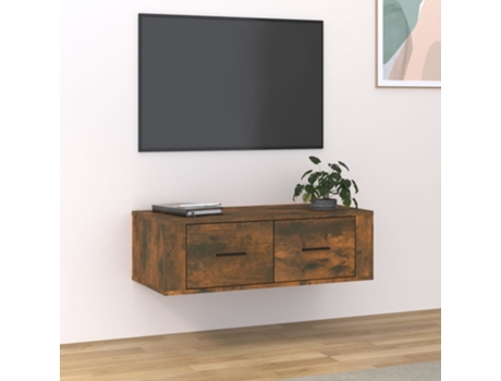 MAISON EXCLUSIVE Mueble de TV colgante madera roble ahumado 80x36x25 cm