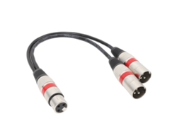 Cable Divisor Xlr De 0,3 M, 22 Awg Ofc, Adaptador De 1 Hembra A 2 Machos Para Micrófono Y Equipos De Audio.