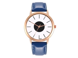 Elegante Reloj De Pulsera Para Hombre Con Cuarzo Azul Oscuro Y Correa De Cuero.