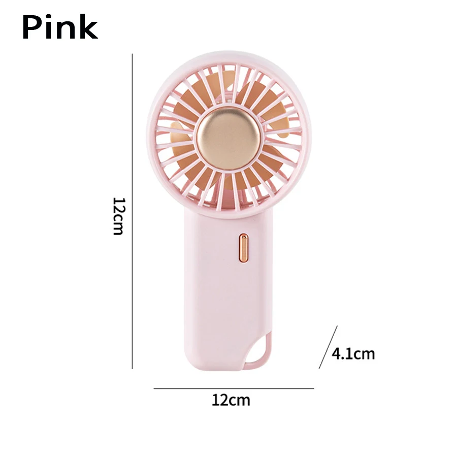 (rosa) Mini Ventilador Eléctrico Portátil Silencioso De Tres Velocidades, Recargable Por Usb, Ideal Para Deportes.