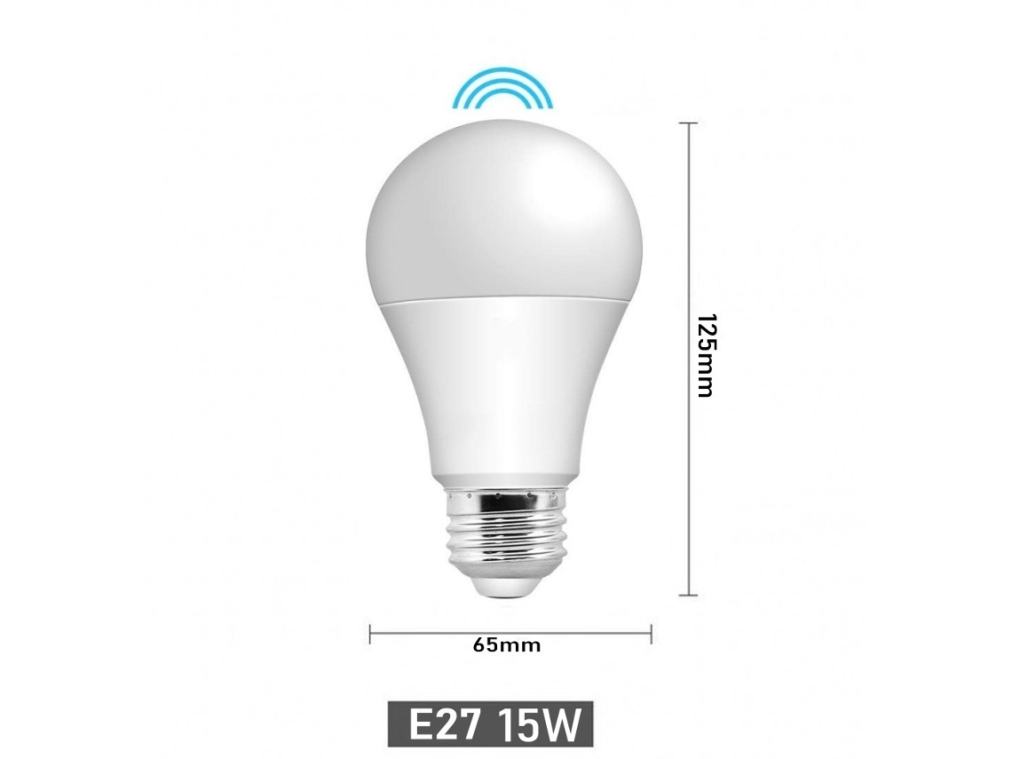 Bombilla Led Inteligente Con Sensor De Movimiento Por Radar, Casquillo E27, Luz Blanca Cálida De 15 W Y 220 V, Bombilla Infrarroja De Bajo Consumo.